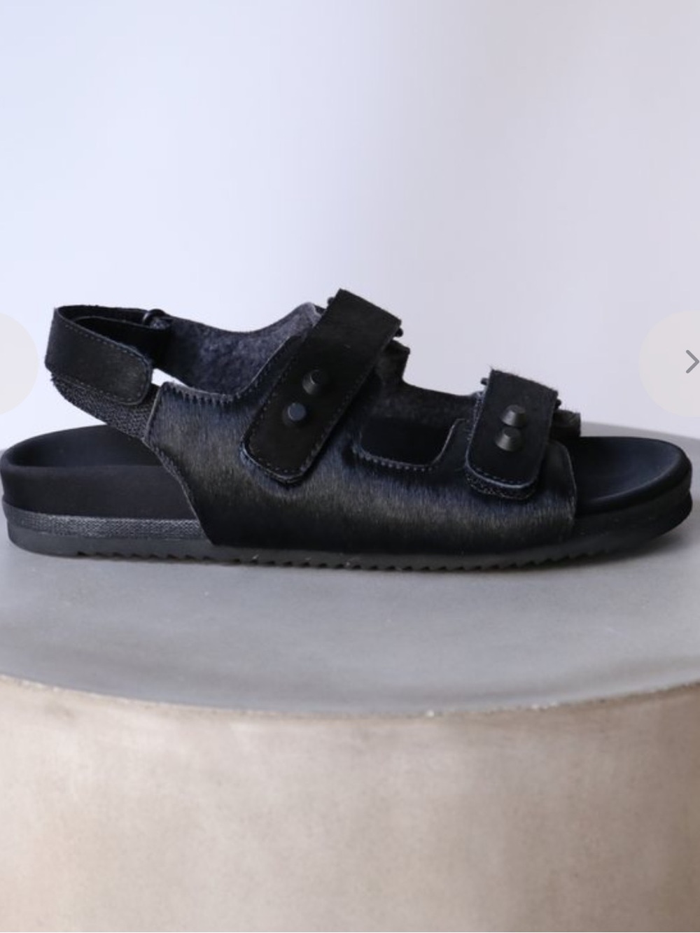 Roam Velcro black Haircalf Adjustable Strap Sandals size 37